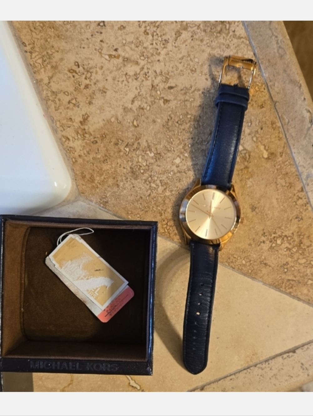Michael Kors Gold Dial with Navy Strap Watch